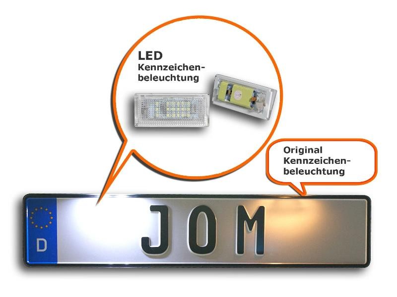 LED Kennzeichenbeleuchtung für BMW E46 Touring + E Prüfzeichen